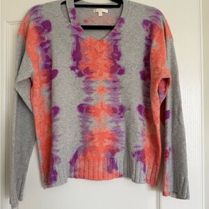 Lisa Todd Gray Purple Orange Tie-Dye Women's Sweater